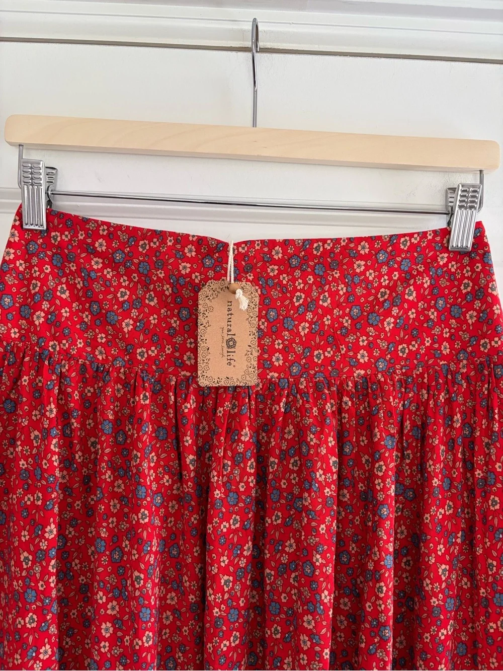 NWT Natural Life Hanna Maxi Skirt Dress Red Floral Boho Western Festival Gypsy M - Picture 8 of 16